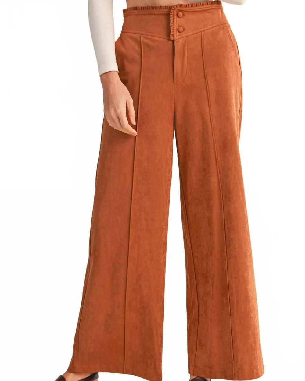 NEW &MERCI belle wide leg pants in brown